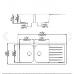 KDK Quartz Top-mount kitchen sink-QKS1160D-MB- 1160*500*225mm