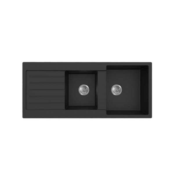 KDK Quartz Top-mount kitchen sink-QKS11650DD-MB