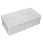 KDK Fireclay Kitchen & Laundry Double Sink-FCS828-D-GW