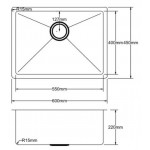 KDK Hand Made Stainless Steel Kitchen sink    PKSS-600R