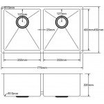 KDK Hand Made Stainless Steel Kitchen sink    PKSS-775DR
