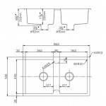 KDK Quartz Top-mount kitchen sink-QKS8650D-MB