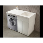 Stainless steel matt white laundry cabinet WMLT1263- indoor or outdoor