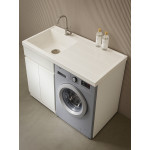 Stainless steel matt white laundry cabinet WMLT1263- indoor or outdoor