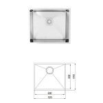 Marlo Black Base Laundry Cabinet with Stone Top and Sink 1300x600x900  LA-1300-MA