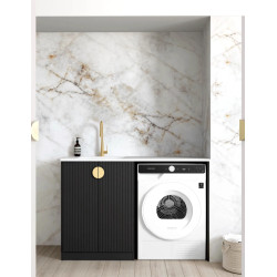 Marlo Black Base Laundry Cabinet with Stone Top and Sink 1300x600x900  LA-1300-MA
