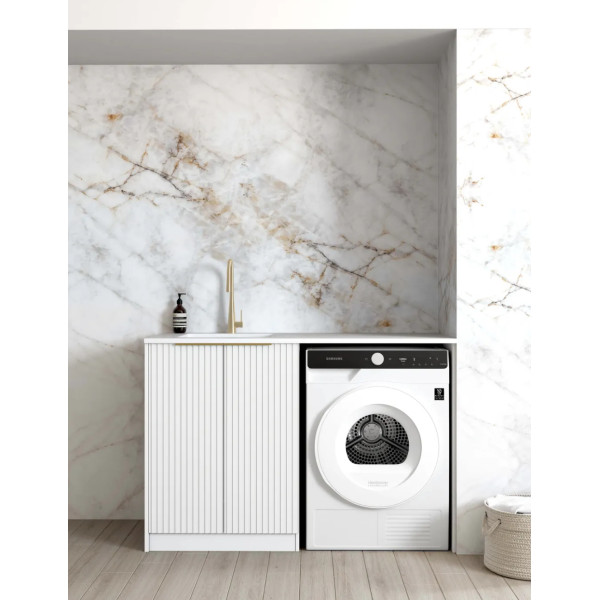 Noosa white base laundry cabinet with stone top and sink 1300*600*900mm
