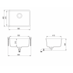 Made in Europe GRANITE BLACK SINK 585X460