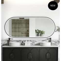 LED Noosa 1800(W)x750(H) Black Metal Frame Mirror- Install Horizontal or Vertical