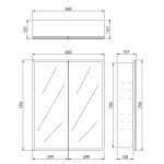 Avola PVC LED Mirror Matte White Cabinet with LED Lights LK-ALMC600MW-3LIGHTS Avola PVC LED Mirror Matte White Cabinet with LED Lights LK-ALMC600MW-3LIGHTS