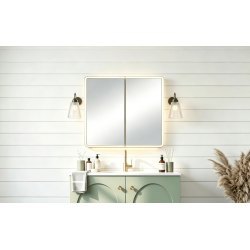 Avola PVC LED Mirror Matte White Cabinet with LED Lights LK-ALMC750MW-3LIGHTS