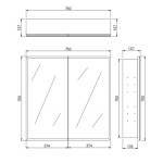 Avola PVC LED Mirror Matte White Cabinet with LED Lights LK-ALMC750MW-3LIGHTS Avola PVC LED Mirror Matte White Cabinet with LED Lights LK-ALMC750MW-3LIGHTS