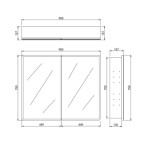 Avola PVC LED Mirror Matte White Cabinet with LED Lights LK-ALMC900MW-3LIGHTS Avola PVC LED Mirror Matte White Cabinet with LED Lights LK-ALMC900MW-3LIGHTS