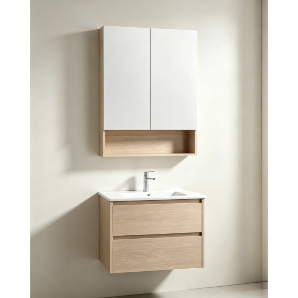 Clark Plywood Mirror Cabinet Sandy Oak Matte LK-CLMC750-SO Clark Plywood Mirror Cabinet Sandy Oak Matte LK-CLMC750-SO