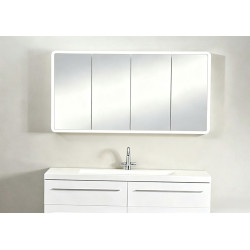 Avola PVC LED Mirror Matte White Cabinet with LED Lights LK-ALMC1500MW-3LIGHTS
