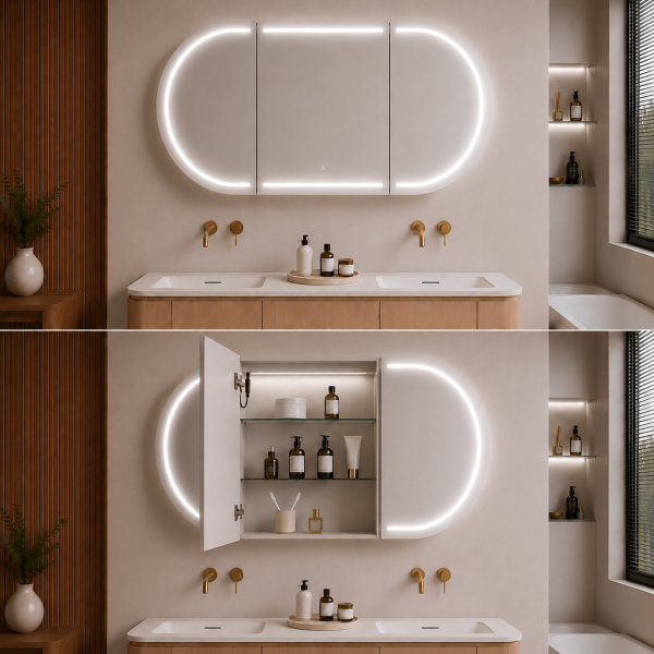 Allison Pill 3Lights PVC Shaving Cabinets LK-MAPLSV1580MW/MB-3Lights Allison Pill 3Lights PVC Shaving Cabinets LK-MAPLSV1580MW/MB-3Lights