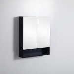 Fremantle Shaving Cabinet / Matte Black 600*750*150mm