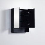Fremantle Shaving Cabinet / Matte Black 600*750*150mm