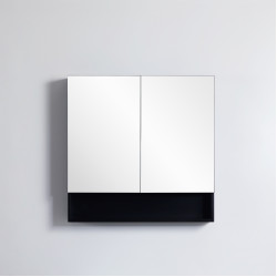 Fremantle Shaving Cabinet / Matte Black 750*750*150mm