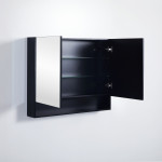 Fremantle Shaving Cabinet / Matte Black 900*750*150mm