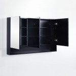 Fremantle Shaving Cabinet / Matte Black 1200*750*150mm