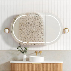 LED Bondi 1200(W)x750(H) Natural Oak Shaving Cabinet - Premium Edition