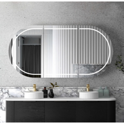 LED Bondi 1500(W)x900(H) Black Oak Shaving Cabinet - Premium Edition