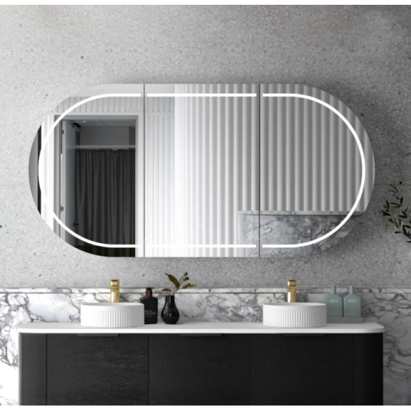 LED Bondi 1800(W)x900(H) Black Oak Shaving Cabinet - Premium Edition