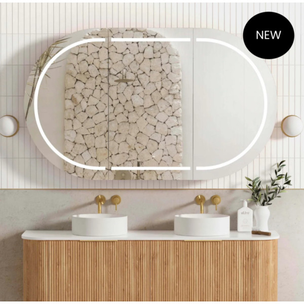 LED Bondi 1500(W)x900(H) Natural Oak Shaving Cabinet - Premium Edition