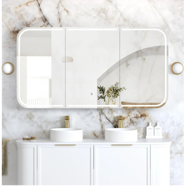 LED Newport 1800(W)x750(H) Shaving Cabinet - 3 Colors/  white, black, oak