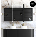 LED Newport 1800(W)x750(H) Shaving Cabinet - 3 Colors/  white, black, oak