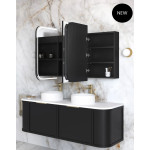 LED Newport 1800(W)x750(H) Shaving Cabinet - 3 Colors/  white, black, oak