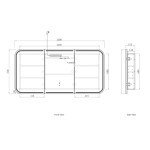 LED Newport 1800(W)x750(H) Shaving Cabinet - 3 Colors/  white, black, oak