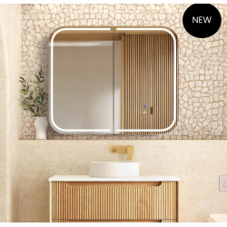 LED Newport 900(W)x750(H) Shaving Cabinet - 3 Colors/  white, black, oak