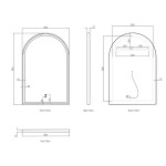 LED Archie gold metal frame mirror 900*600 LED-AR9060G