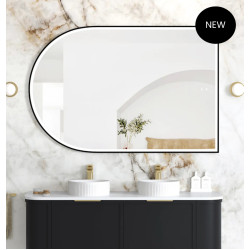 LED Archie 1500x1000 Black Metal Frame Mirror