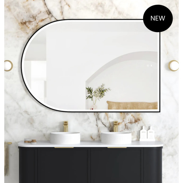 LED Archie 1500x1000 Black Metal Frame Mirror
