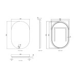LED Noosa 900(H)x600(W) Black Metal Frame Mirror- Install Horizontal or Vertical