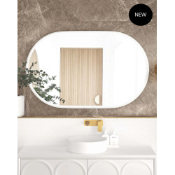 LED Noosa 1200(W)x750(H) White Metal Frame Mirror- Install Horizontal or Vertical