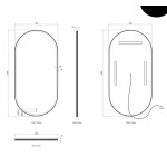 LED Noosa 1500(W)x750(H) Gold Metal Frame Mirror- Install Horizontal or Vertical