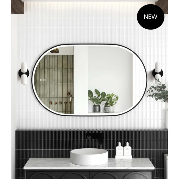 LED Noosa 900(H)x600(W) Black Metal Frame Mirror- Install Horizontal or Vertical