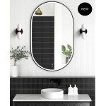 LED Noosa 900(H)x600(W) Black Metal Frame Mirror- Install Horizontal or Vertical