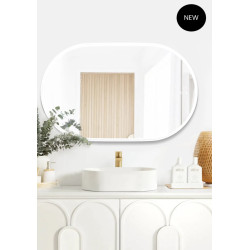 LED Noosa 900(H)x600(W) White Metal Frame Mirror- Install Horizontal or Vertical