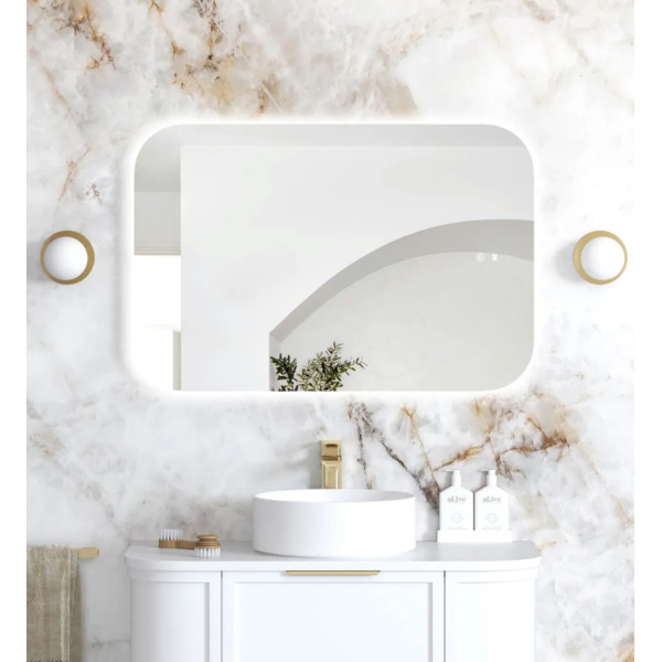 LED Newport 900(H)x600(W) Frameless Mirror - Install Horizontal or Vertical