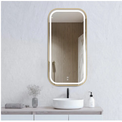 LED Newport 900(H)x450(W) Gold Metal Frame Mirror Soft Square/ 2 colors