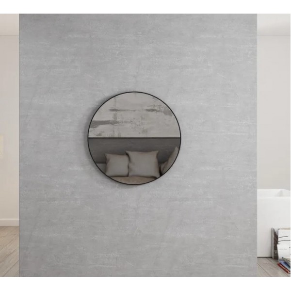 LONDON MATT BLACK FRAMED MIRROR 700MM