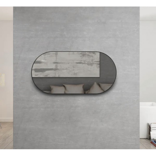 NOOSA OVAL BLACK FRAME MIRROR 1200X600MM