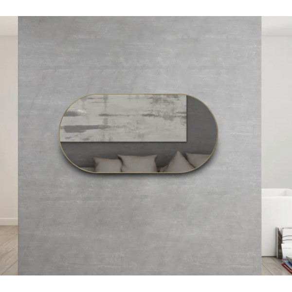 NOOSA OVAL GOLD FRAME MIRROR 1200X600MM