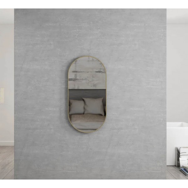 NOOSA OVAL BRUSH GOLD FRAME MIRROR 900X450MM