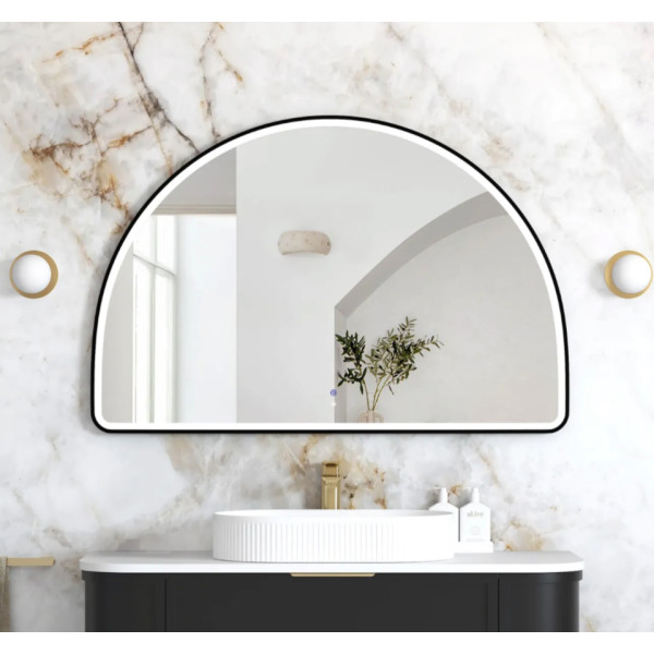 LED Moonlight Archie 800(H)x1200(W) Black Metal Frame Mirror